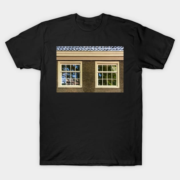 Vintage sash windows in brick wall T-Shirt by lena-maximova